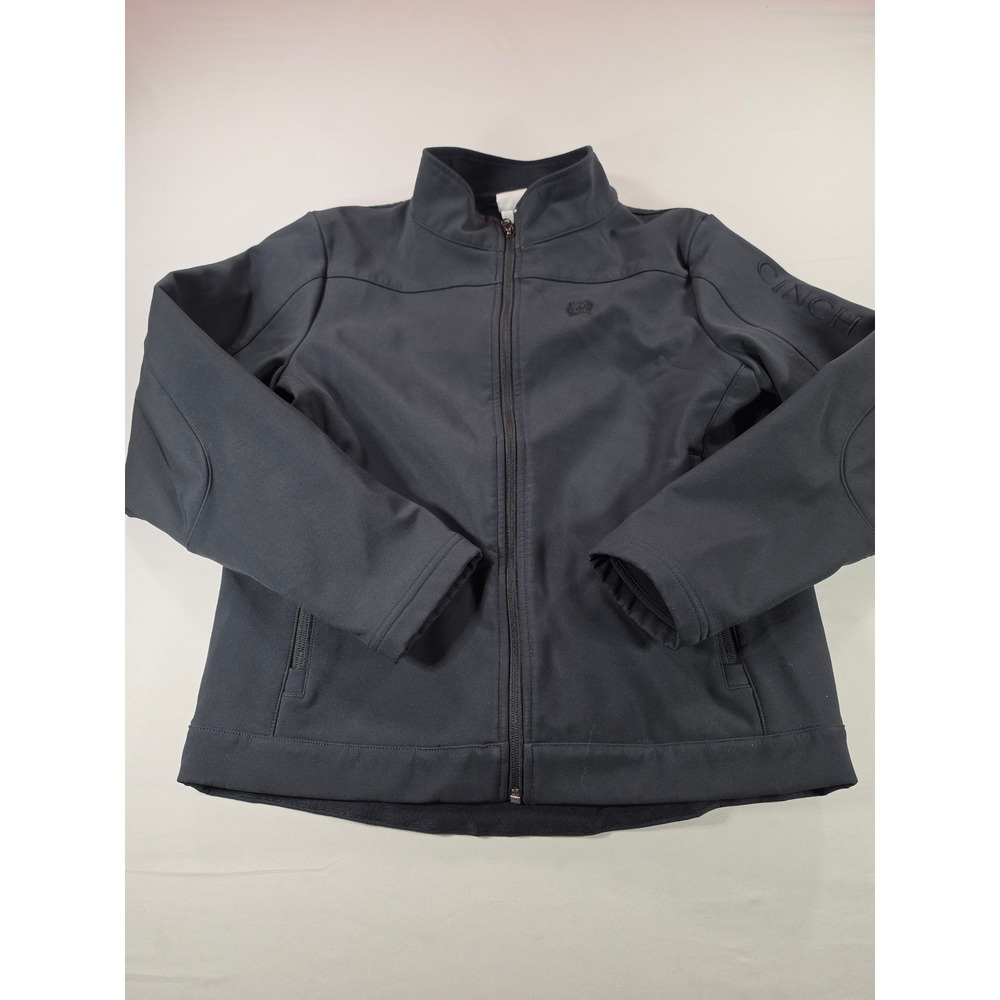 Cinch Kids Black Softshell Full Zip Jacket MWJ7480003 Western Fleece Lined XL